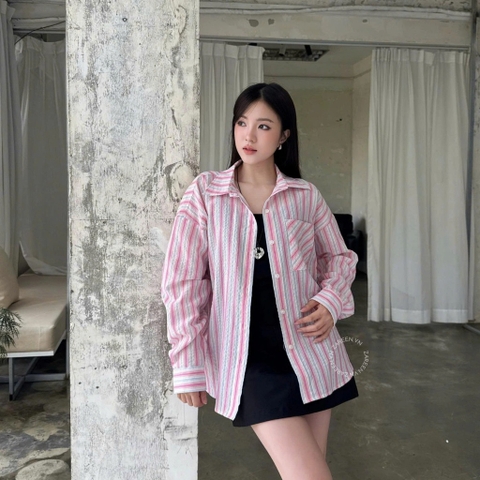ÁO SƠ MI SỌC OVERSIZE ZAREEN SOM81