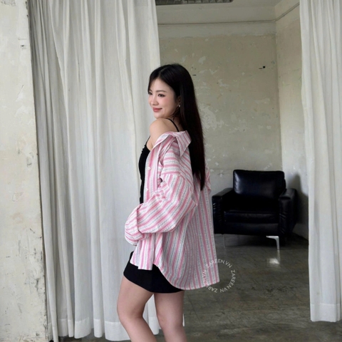 ÁO SƠ MI SỌC OVERSIZE ZAREEN SOM81