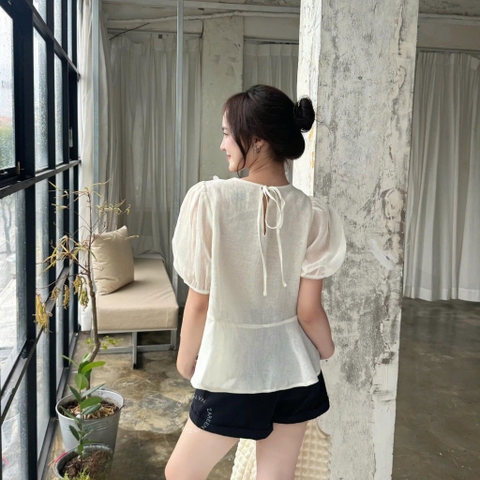 ÁO BABYDOLL TAY PHỒNG HOA NỔI ZAREEN VOA147