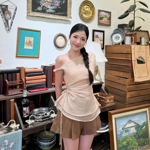 ÁO LỆCH VAI RÚT EO ZAREEN VOA142