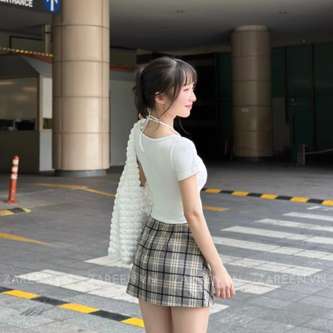 ÁO THUN CROPTOP PHỐI YẾM ZAREEN THU167