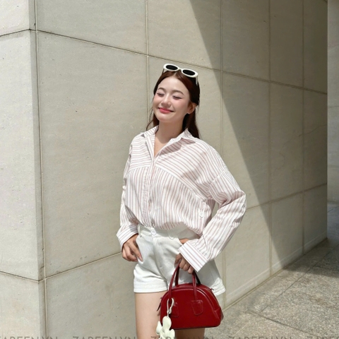 ÁO SƠ MI SỌC XẺ TÀ ZAREEN SOM74