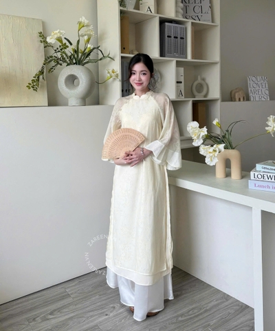 ÁO DÀI VÂN NHI TƠ HOA ZAREEN ADI07