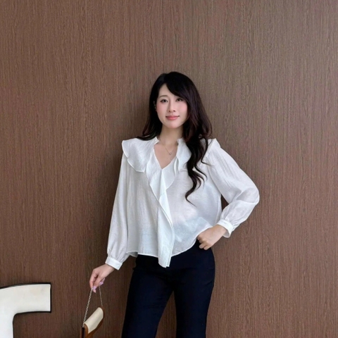 ÁO SƠ MI TƠ CỔ BÈO ZAREEN SOM86