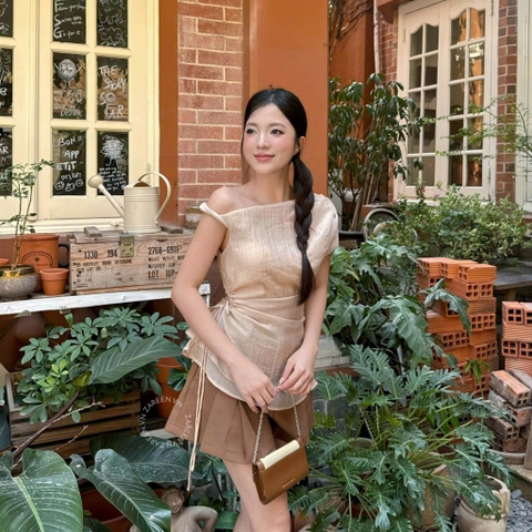 ÁO LỆCH VAI RÚT EO ZAREEN VOA142