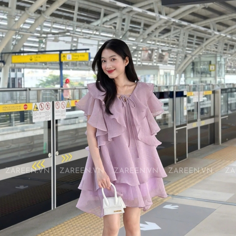 ĐẦM TƠ TAY BÈO THẮT NƠ ZAREEN DAX97