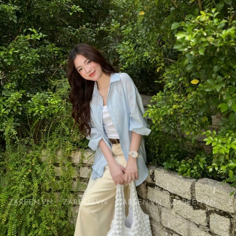 ÁO SƠ MI TAY DÀI CỘT NƠ ZAREEN SOM75