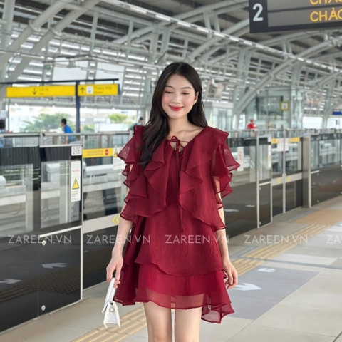 ĐẦM TƠ TAY BÈO THẮT NƠ ZAREEN DAX97