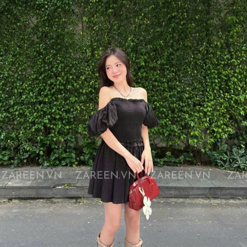 ĐẦM THUN CHỈ NGẮN TAY PHỒNG ZAREEN DAX108