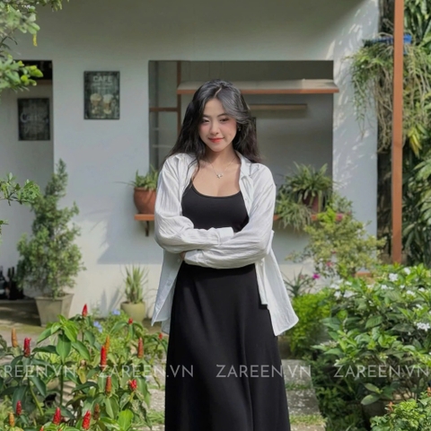ÁO SƠ MI TAY DÀI CỘT NƠ ZAREEN SOM75