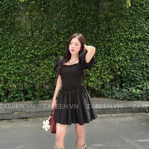 ĐẦM THUN CHỈ NGẮN TAY PHỒNG ZAREEN DAX108