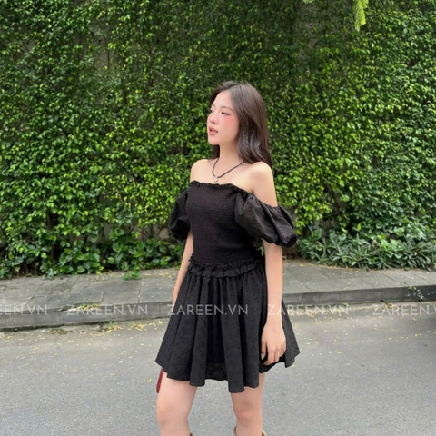 ĐẦM THUN CHỈ NGẮN TAY PHỒNG ZAREEN DAX108