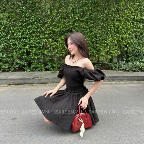 ĐẦM THUN CHỈ NGẮN TAY PHỒNG ZAREEN DAX108