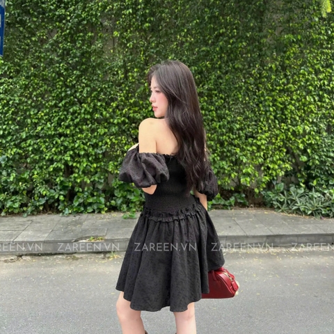 ĐẦM THUN CHỈ NGẮN TAY PHỒNG ZAREEN DAX108