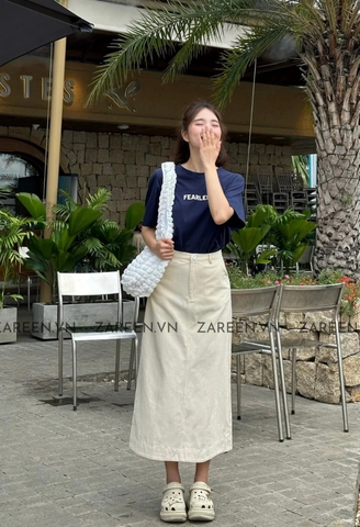 CHÂN VÁY KAKI DÀI XẺ VẠT SAU ZAREEN VAD16