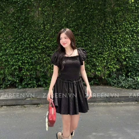 ĐẦM THUN CHỈ NGẮN TAY PHỒNG ZAREEN DAX108