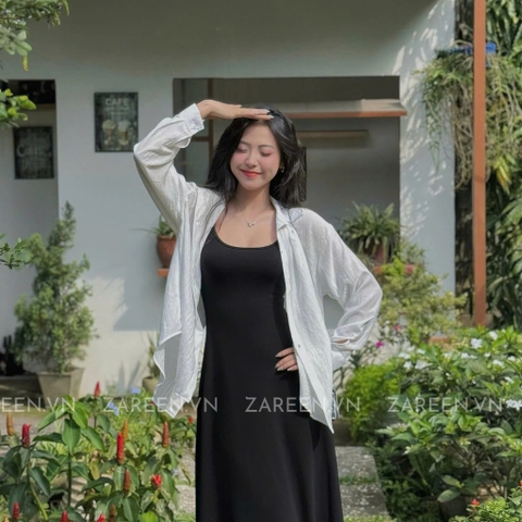 ÁO SƠ MI TAY DÀI CỘT NƠ ZAREEN SOM75