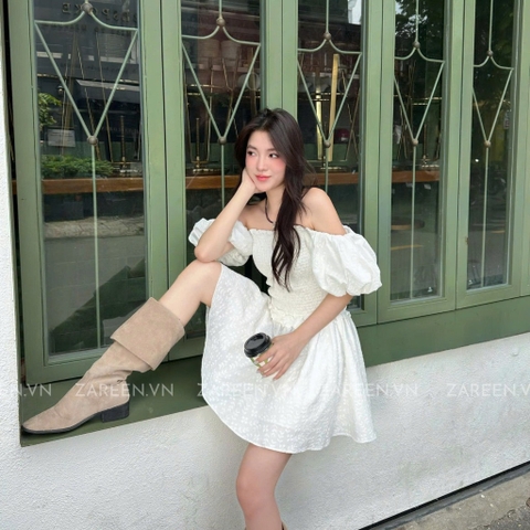 ĐẦM THUN CHỈ NGẮN TAY PHỒNG ZAREEN DAX108