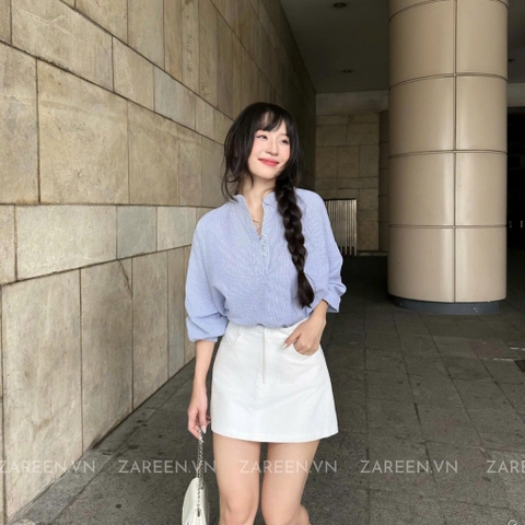ÁO SƠ MI SỌC TAY DÀI BASIC ZAREEN SOM79