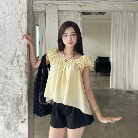 ÁO BABYDOLL TAY NHÚN ZAREEN VOA148