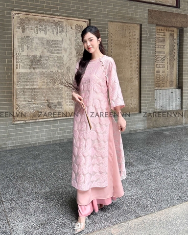 ÁO DÀI VĨNH HY HOA NỔI ĐÍNH NÚT ZAREEN ADI04