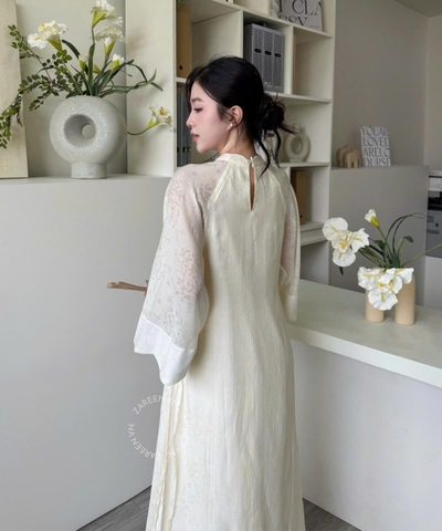 ÁO DÀI VÂN NHI TƠ HOA ZAREEN ADI07