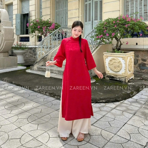 ÁO DÀI LINH LAN LỤA TẰM ĐÍNH NÚT ZAREEN ADI02