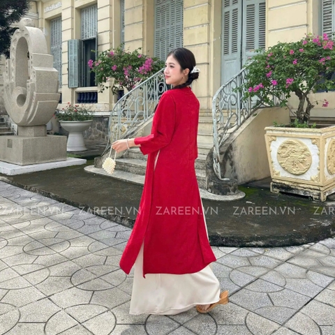 ÁO DÀI LINH LAN LỤA TẰM ĐÍNH NÚT ZAREEN ADI02