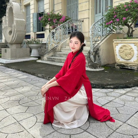 ÁO DÀI LINH LAN LỤA TẰM ĐÍNH NÚT ZAREEN ADI02