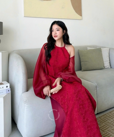 ÁO DÀI VÂN THANH CỔ YẾM ĐÍNH NGỌC TRAI ZAREEN ADI09