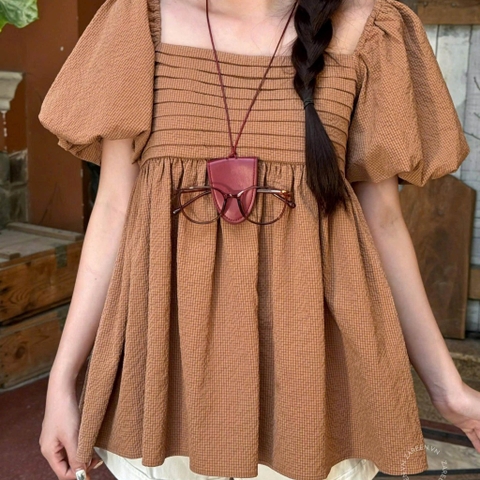 ÁO BABYDOLL XẾP LY NGỰC TAY PHỒNG ZAREEN VOA145