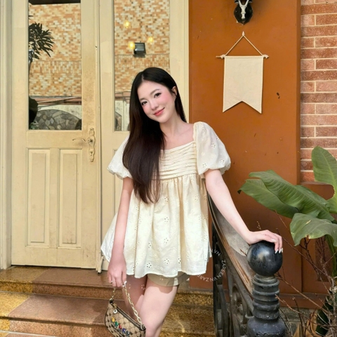ÁO BABYDOLL XẾP LY NGỰC TAY PHỒNG ZAREEN VOA145