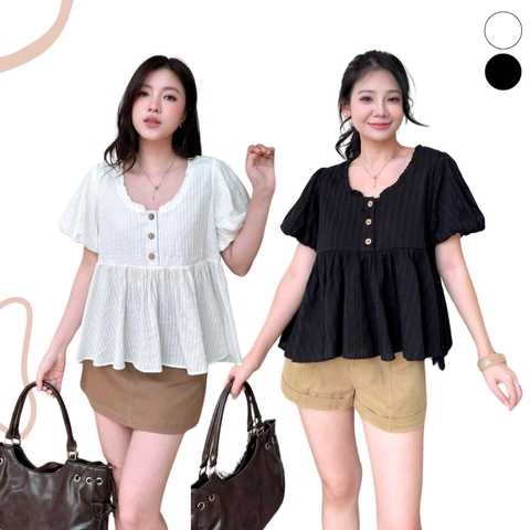 ÁO BABYDOLL XÔ THÊU NÚT GỖ ZAREEN VOA155
