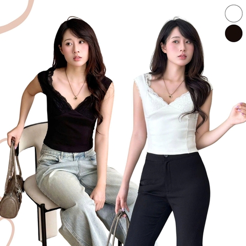 ÁO THUN PHỐI REN ZAREEN THU179