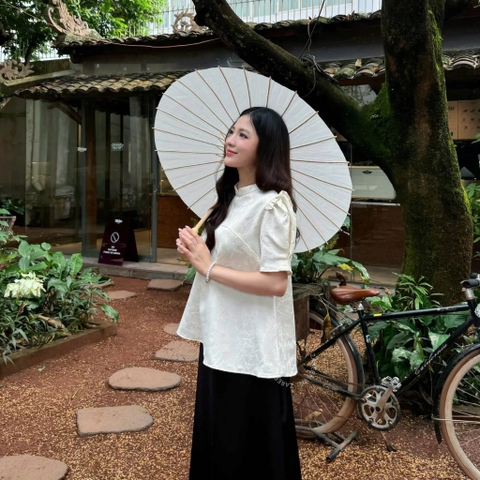 ÁO GẤM TAY PHỒNG ZAREEN VOA144