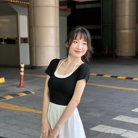 ÁO THUN CROPTOP PHỐI YẾM ZAREEN THU167