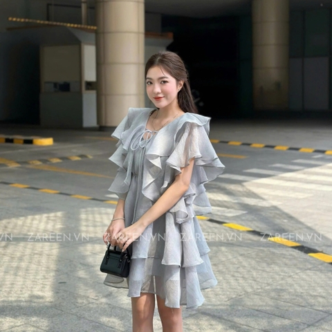 ĐẦM TƠ TAY BÈO THẮT NƠ ZAREEN DAX97