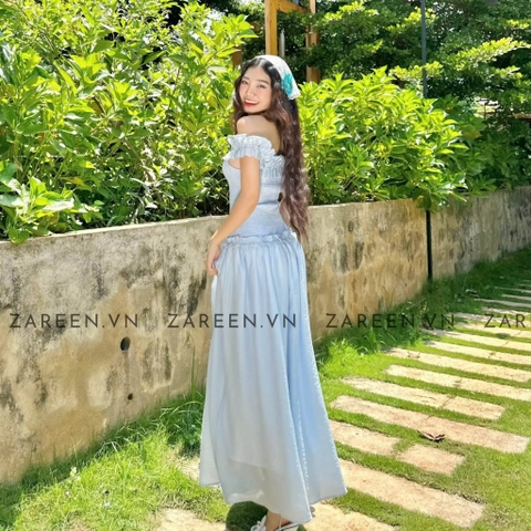 ĐẦM THUN CHỈ TRỄ VAI ZAREEN DAX86