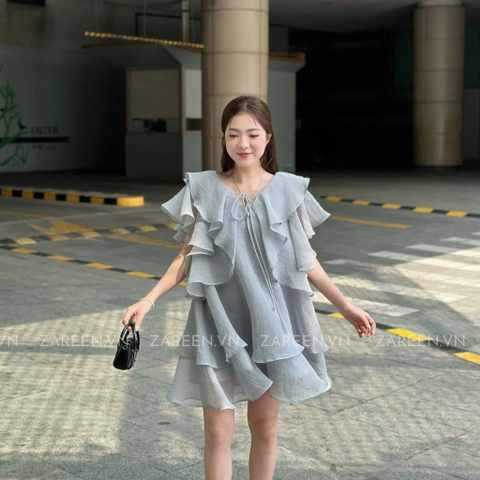 ĐẦM TƠ TAY BÈO THẮT NƠ ZAREEN DAX97