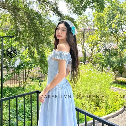 ĐẦM THUN CHỈ TRỄ VAI ZAREEN DAX86