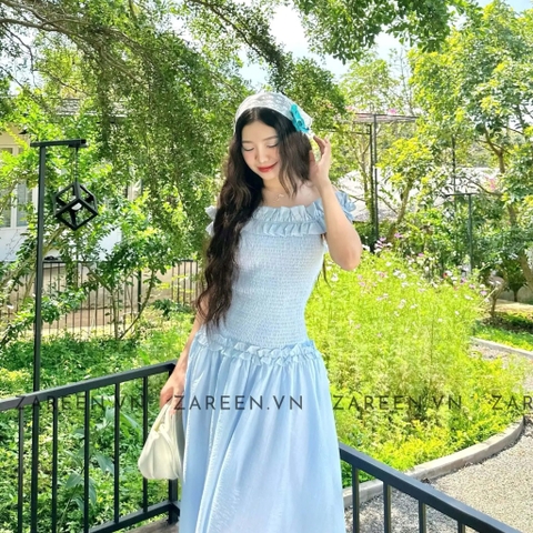 ĐẦM THUN CHỈ TRỄ VAI ZAREEN DAX86