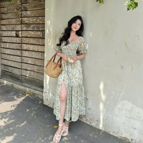 ĐẦM HOA ĐUÔI CÁ XẺ ĐÙI ZAREEN DAX118