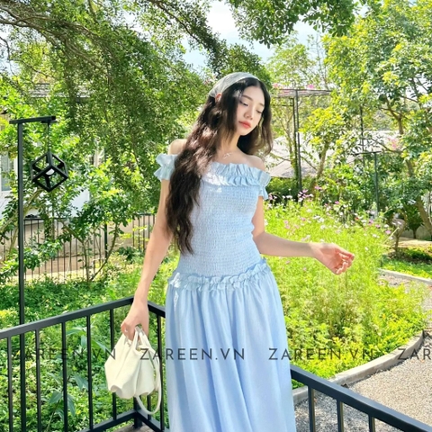 ĐẦM THUN CHỈ TRỄ VAI ZAREEN DAX86