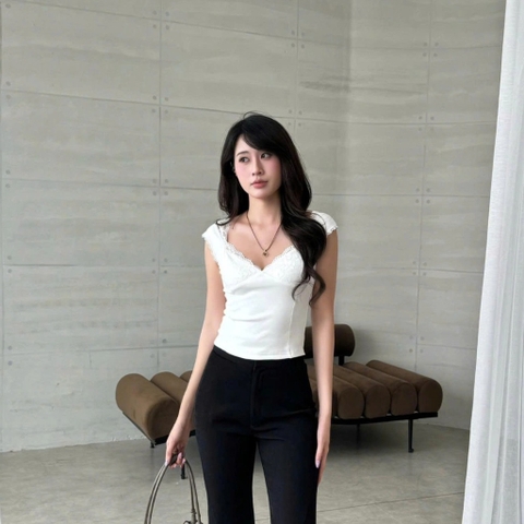 ÁO THUN PHỐI REN ZAREEN THU179