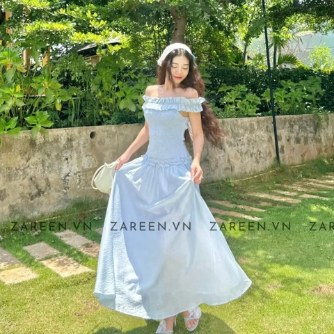 ĐẦM THUN CHỈ TRỄ VAI ZAREEN DAX86