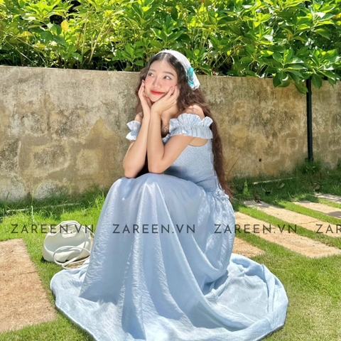 ĐẦM THUN CHỈ TRỄ VAI ZAREEN DAX86