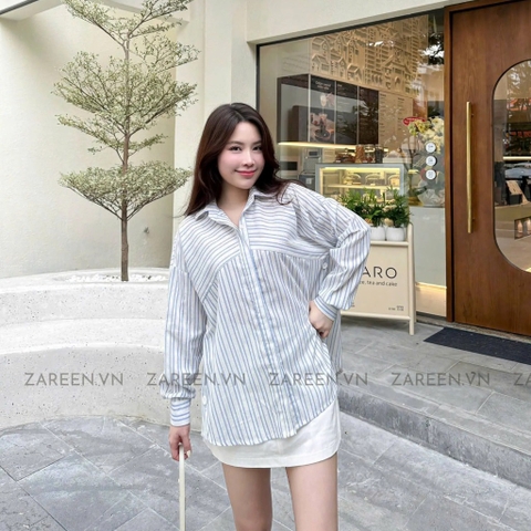 ÁO SƠ MI SỌC XẺ TÀ ZAREEN SOM74