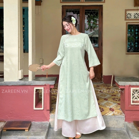 ÁO DÀI TÂM Ý GẤM PHỐI VIỀN ZAREEN ADI05