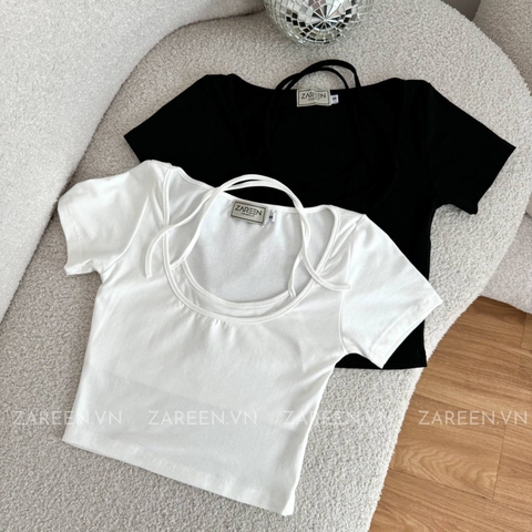 ÁO THUN CROPTOP PHỐI YẾM ZAREEN THU167