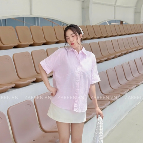 ÁO SƠ MI TAY NGẮN XẺ VẠT SAU ZAREEN SOM54